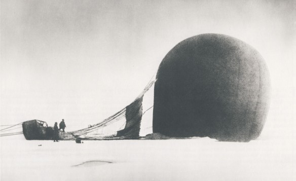 Members of Salomon Andrée Expedition with Balloon Remains